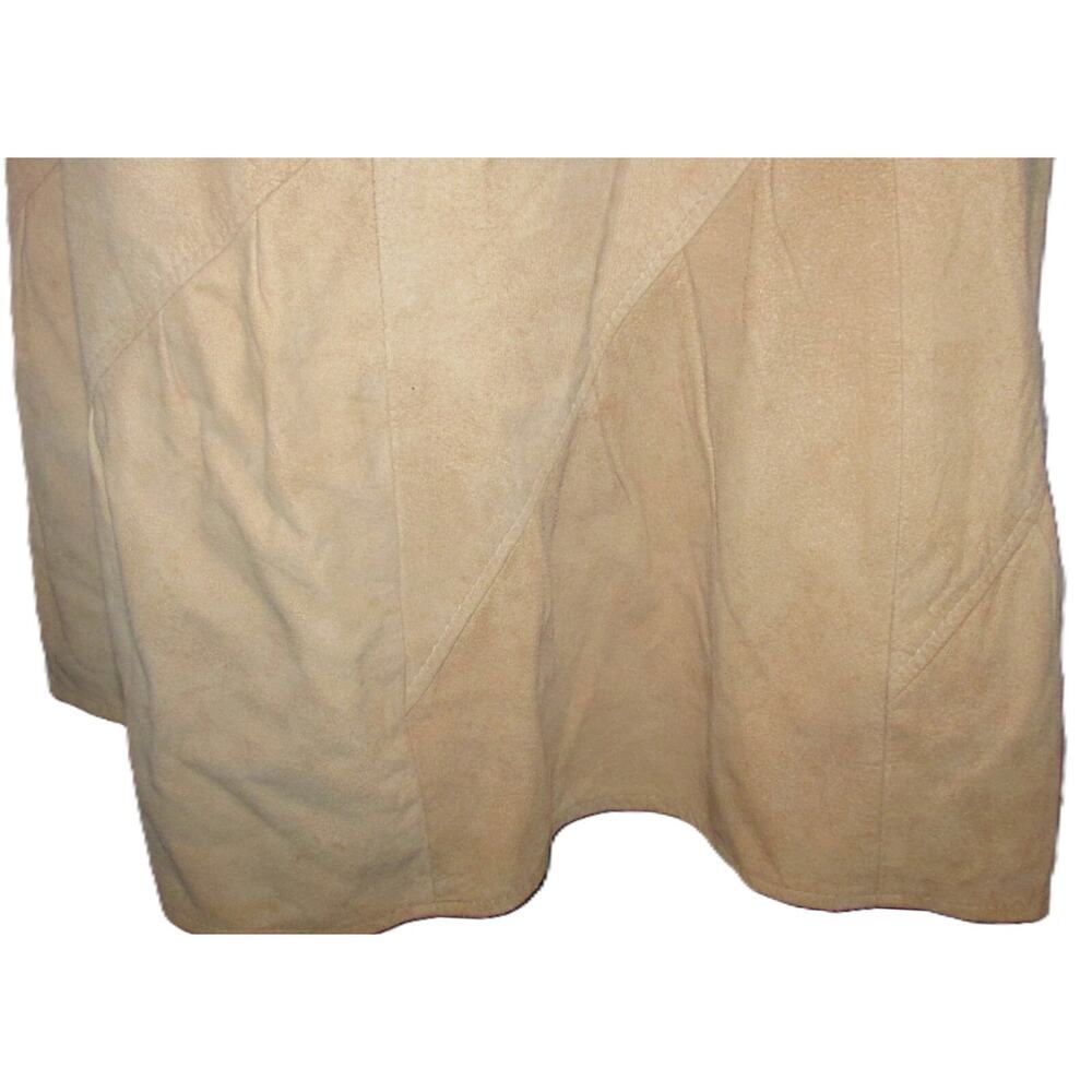 Vtg 70's PIONEER WEAR fit 8 Tan Suede Leather Ruffle Jacket & Skirt Western Boho - Picture 10 of 16